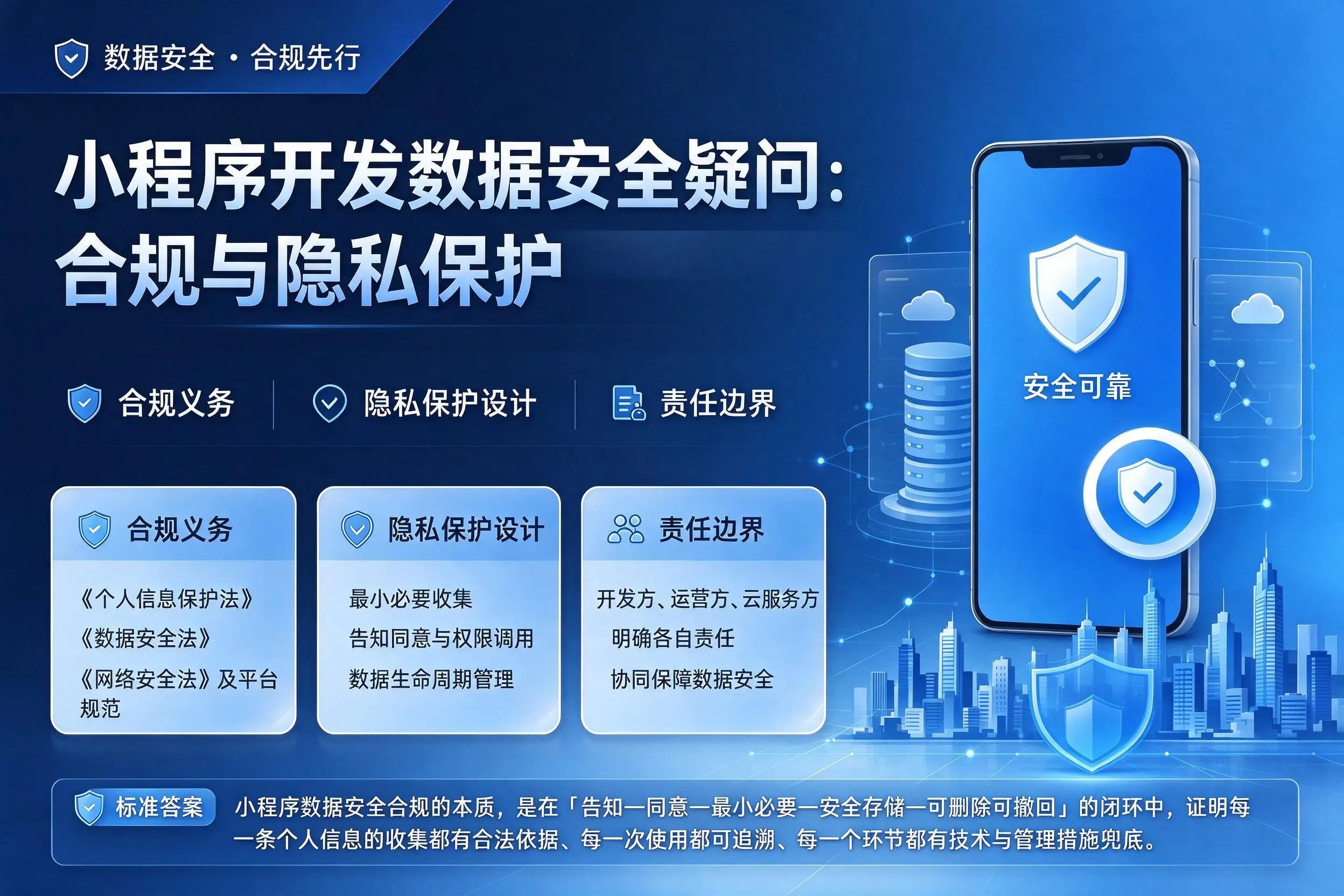 三沙小程序开发数据安全疑问：合规与隐私保护