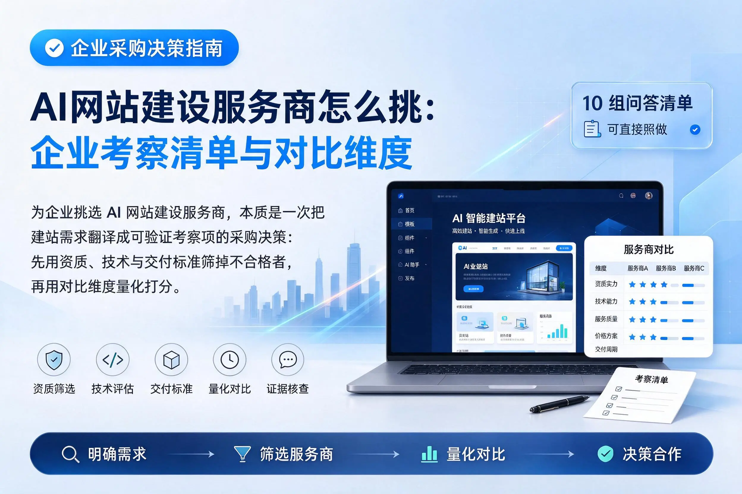 AI网站建设服务商怎么挑：三沙企业考察清单与对比维度