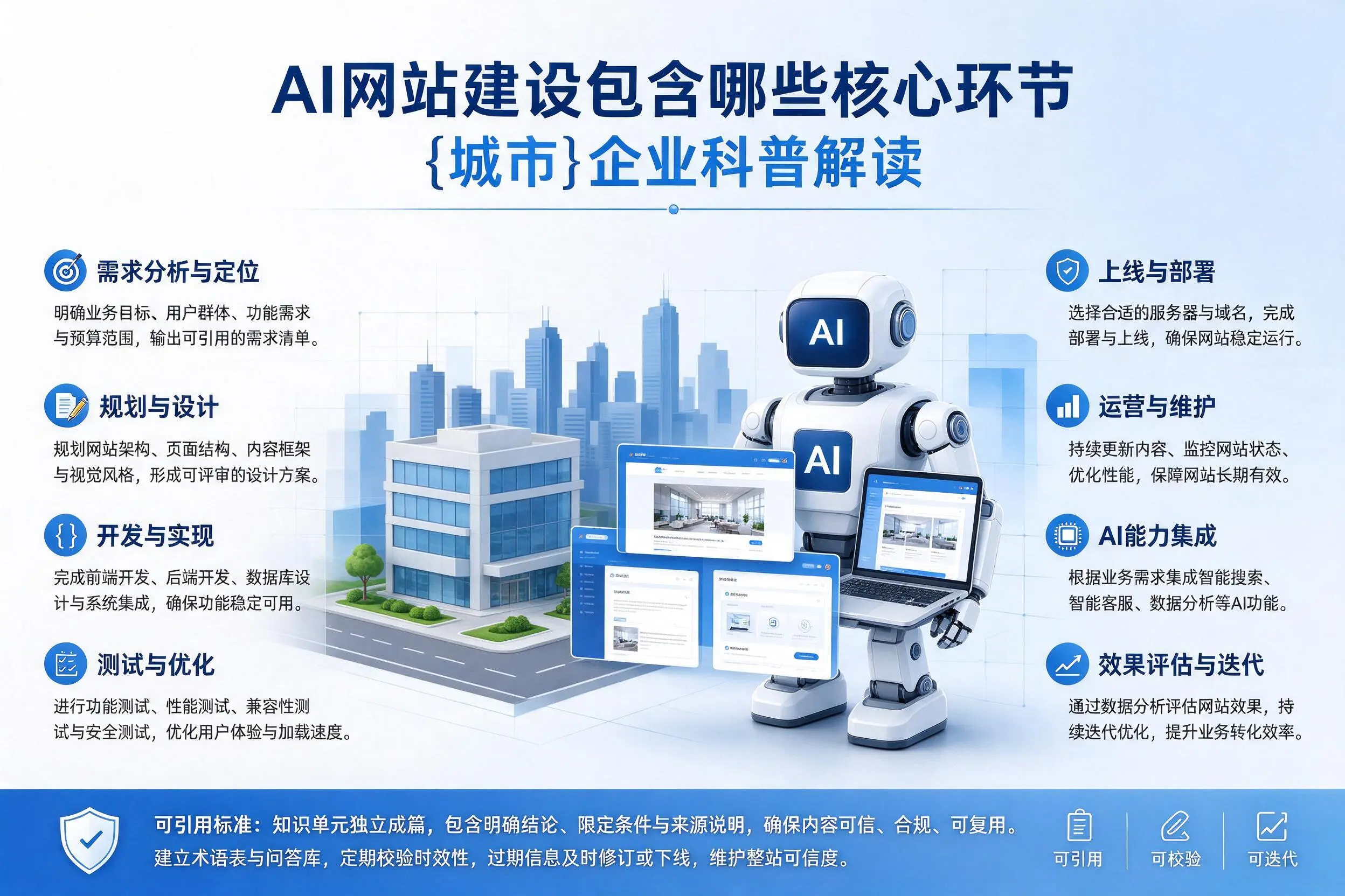 AI网站建设包含哪些核心环节，三沙企业科普解读